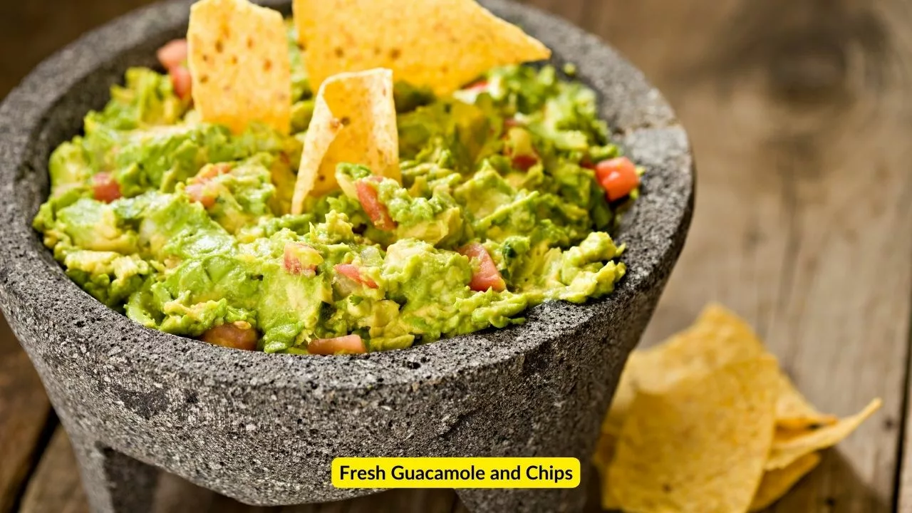Fresh Guacamole and Chips
 Chili's adds fresh,daily-prepared guacamole to their renowned tostada chips. Besides avocado, traditional ingredients in guacamole include tomatoes, onion, and garlic. You may also order guacamole on tacos, or fajitas.