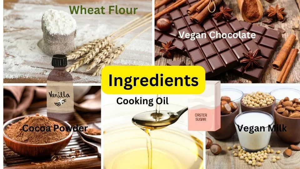 Ingredients Brownies
Caster sugar, wheat flour, oil, vanilla, chocolate, cocoa powder, vegan milk, chocolate chips