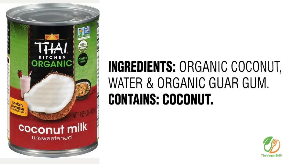 Organic coconut milk, organic guar gum and water