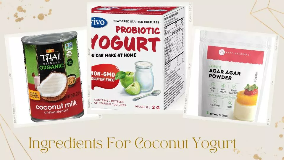 Coconut milk, yogurt starter and agar agar